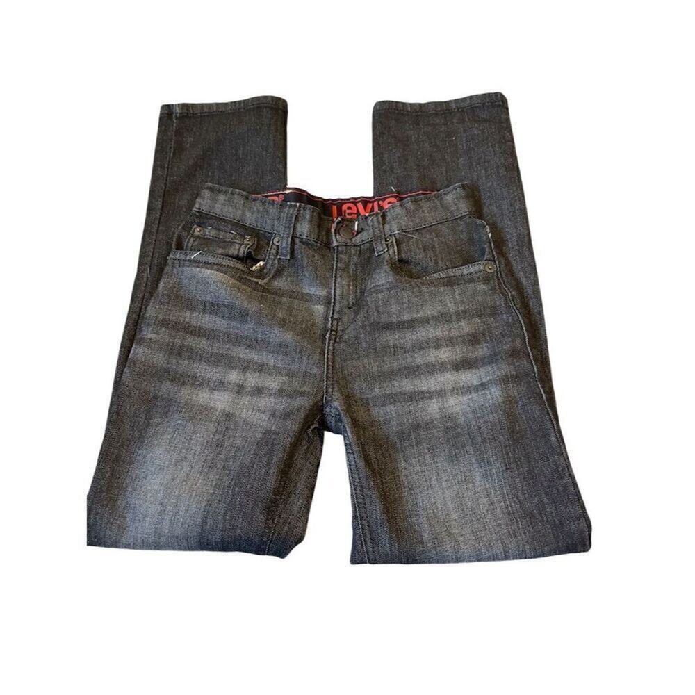 Levi's 514 Boys Straight Jeans W26 L27 Dark Wash Blue Denim